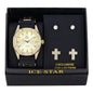 Watch and 2on Cross Pave Earring Gift Set - W2ER-101