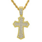 Iced Medium Cross Pendant with 4mm Rope Chain 24" - RC-1011