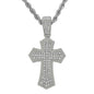Iced Medium Cross Pendant with 4mm Rope Chain 24" - RC-1011