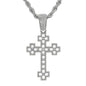 Iced Medium Cross Pendant with 4mm Rope Chain 24" - RC-1012