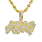 Iced Medium King Pendant with 4mm Rope Chain 24" - RC-1014