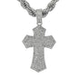 Iced Large Cross Pendant with 8mm Rope Chain 24" - RC-5011