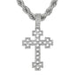 Iced Large Cross Pendant with 8mm Rope Chain 24" - RC-5012