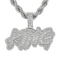 Iced Large King Pendant with 8mm Rope Chain 24" - RC-5014