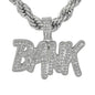 Iced Large Bank Pendant with 8mm Rope Chain 24" - RC-5016