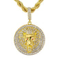 Iced Large Lion Pendant with 8mm Rope Chain 24" - RC-5301