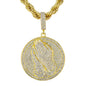 Iced Large Praying Hand Medallion Pendant with 8mm Rope Chain 24" - RC-5303