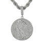 Iced Large Praying Hand Medallion Pendant with 8mm Rope Chain 24" - RC-5303