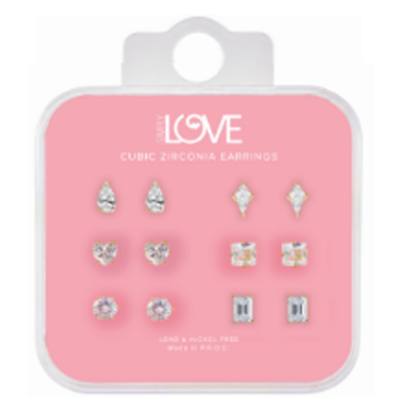 Ladies Assorted Stud Earring 6-Pack - DDCET-403