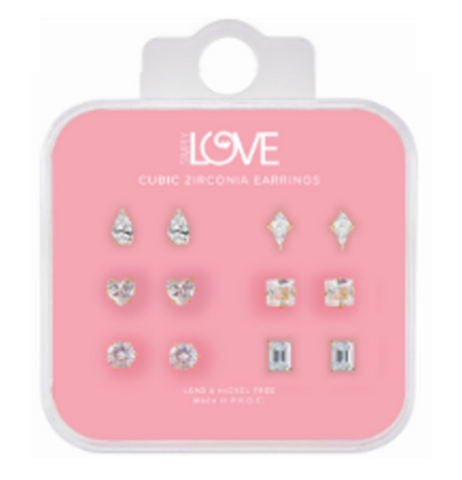 Ladies Assorted Stud Earring 6-Pack - DDCET-403