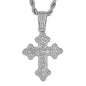 Iced Medium Gothic Cross Pendant with 4mm Rope Chain 24" - HC-1392