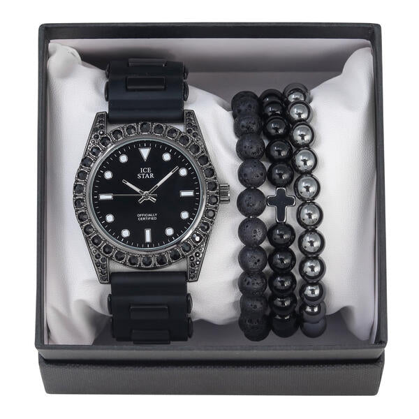 Watch and Cross 3on Beaded Bracelet Gift Set - WBR-304