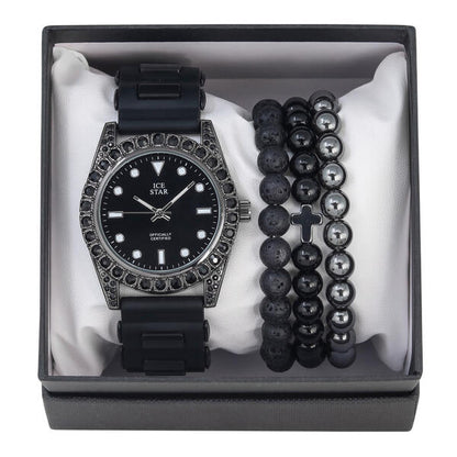Watch and Cross 3on Beaded Bracelet Gift Set - WBR-304
