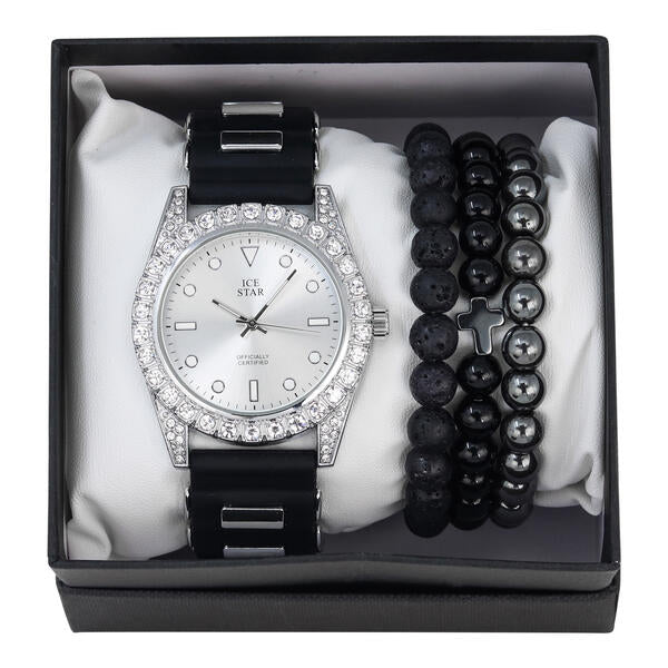 Watch and Cross 3on Beaded Bracelet Gift Set - WBR-304