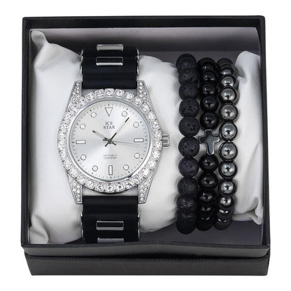 Watch and Cross 3on Beaded Bracelet Gift Set - WBR-304