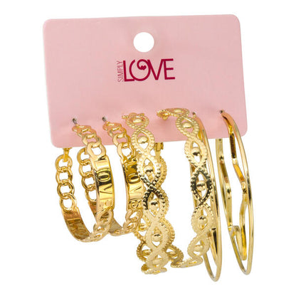 Ladies 3-Pack Hoop Earrings Set - LME-001