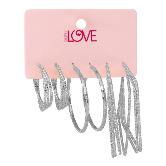 Ladies 3-Pack Hoop Earrings Set - LME-006