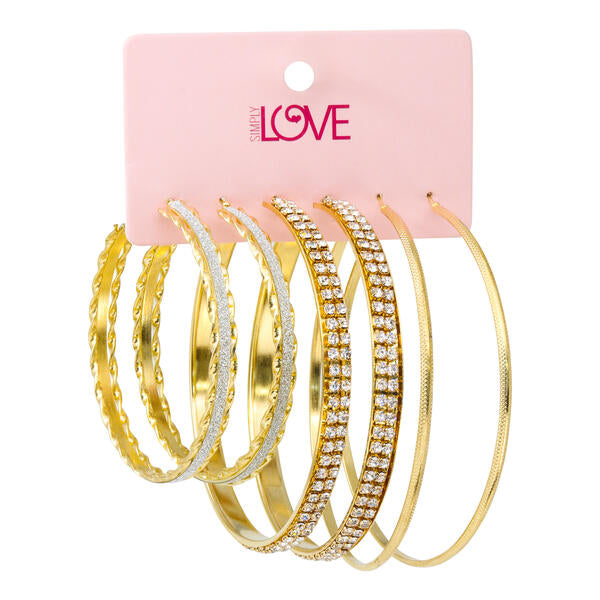 Ladies 3-Pack Hoop Earrings Set - LME-008