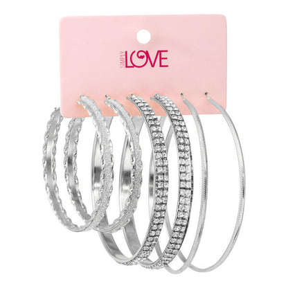 Ladies 3-Pack Hoop Earrings Set - LME-008