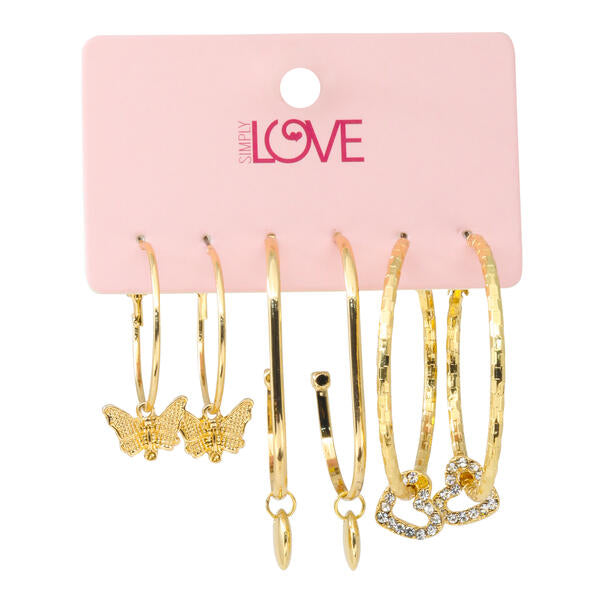 Ladies 3-Pack Hoop Earrings Set - LME-011