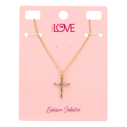 Ladies 1on Cross Necklace - LNS-007