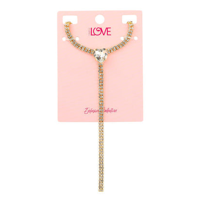 Ladies Heart Lariat Necklace - LNS-013