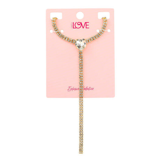 Ladies Heart Lariat Necklace - LNS-013