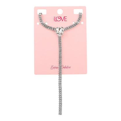 Ladies Heart Lariat Necklace - LNS-013