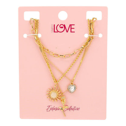 Ladies 4on Necklace Set - LNS-018