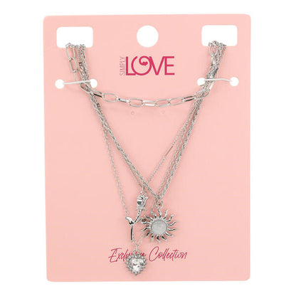 Ladies 4on Necklace Set - LNS-018