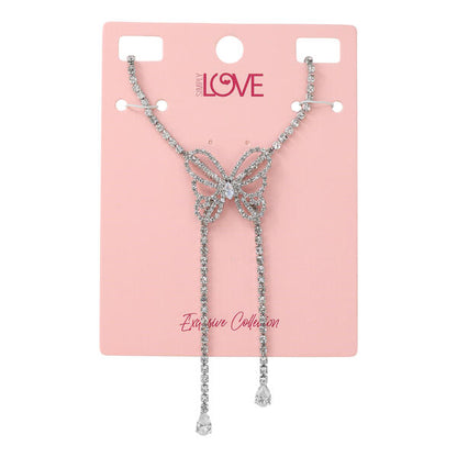 Ladies Butterfly Lariat Necklace - LNS-020