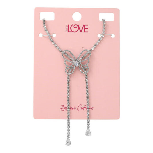 Ladies Butterfly Lariat Necklace - LNS-020
