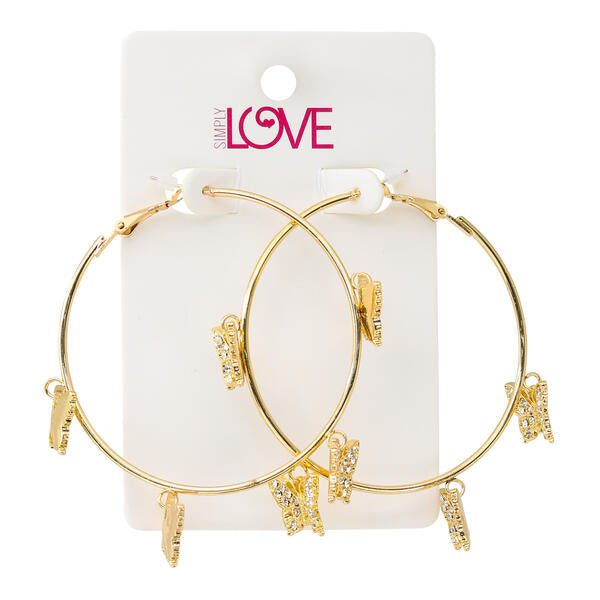 Ladies Butterfly Hoop Earrings - LSE-001