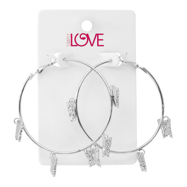 Ladies Butterfly Hoop Earrings - LSE-001