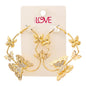 Ladies Butterfly Hoop Earrings - LSE-002