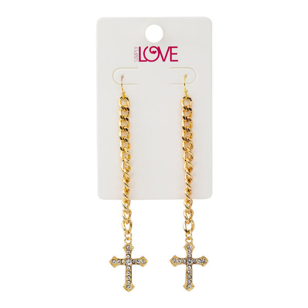 Ladies Cross Drop Earrings - LSE-005