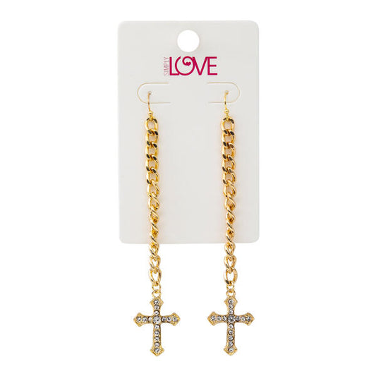 Ladies Cross Drop Earrings - LSE-005