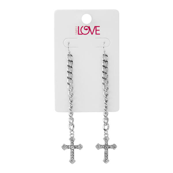 Ladies Cross Drop Earrings - LSE-005