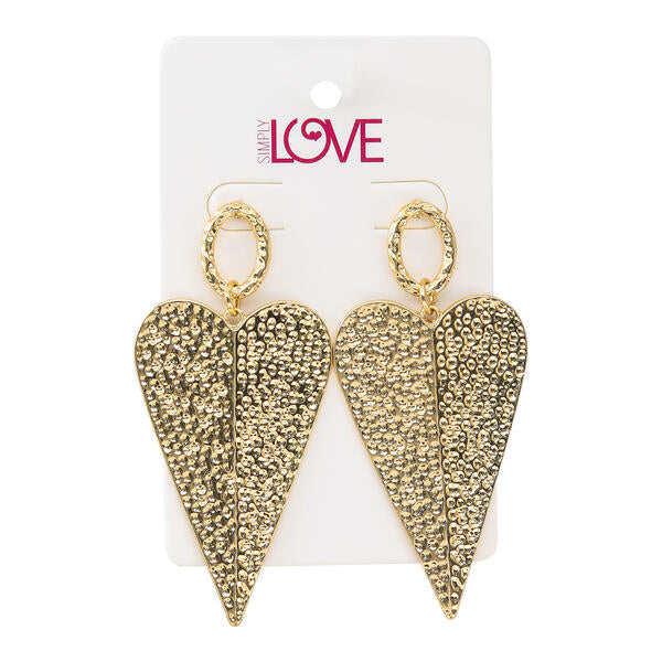Ladies Textured Heart Earrings - LSE-006