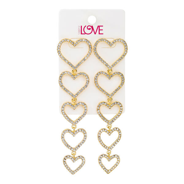 Ladies Heart Drop Earrings - LSE-009