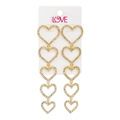 Ladies Heart Drop Earrings - LSE-009