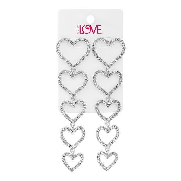Ladies Heart Drop Earrings - LSE-009