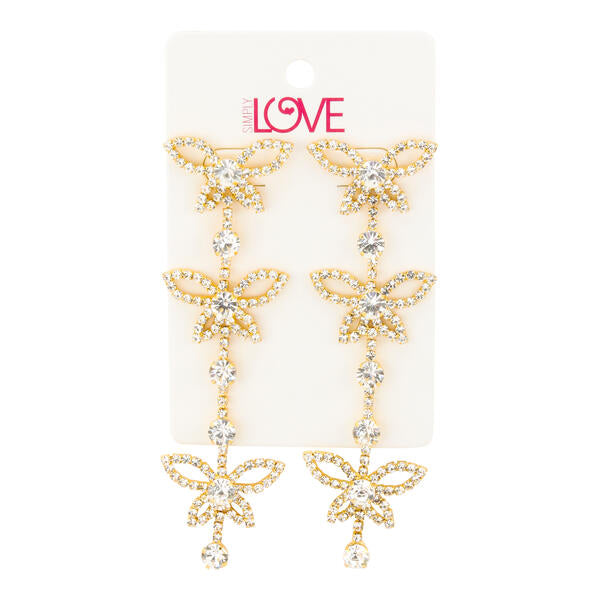 Ladies Butterfly Drop Earrings - LSE-011