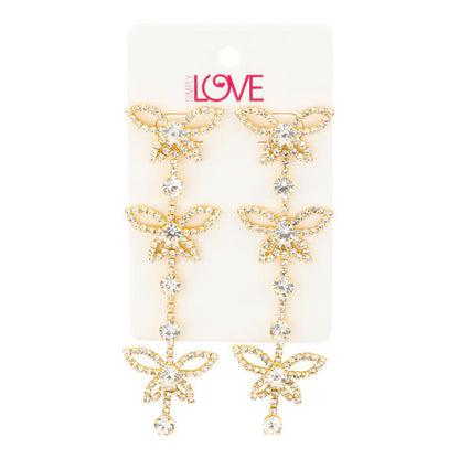 Ladies Butterfly Drop Earrings - LSE-011
