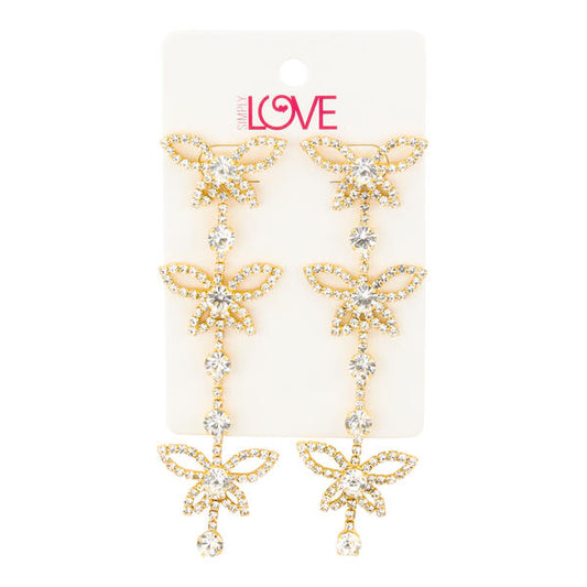Ladies Butterfly Drop Earrings - LSE-011
