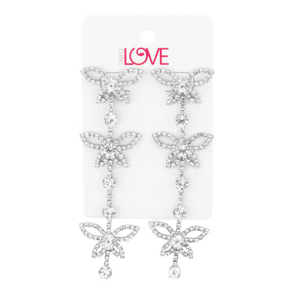 Ladies Butterfly Drop Earrings - LSE-011