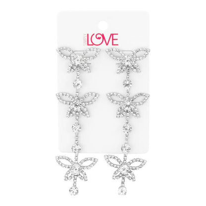 Ladies Butterfly Drop Earrings - LSE-011