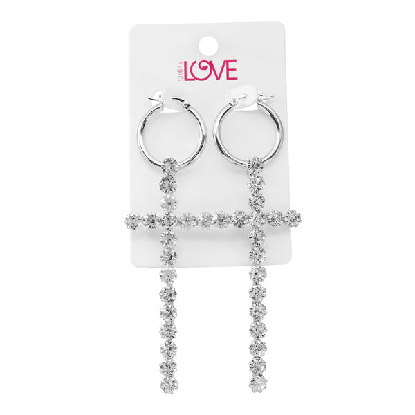 Ladies Cross Drop Earrings - LSE-013