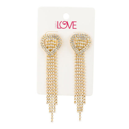 Ladies Heart Tassle Earrings - LSE-014