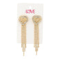 Ladies Heart Tassle Earrings - LSE-014